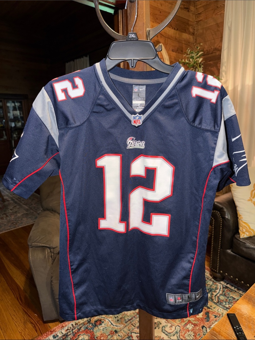 NFL Tom Brady Navy and White 'On Field' Jersey Tag - Nike Branding